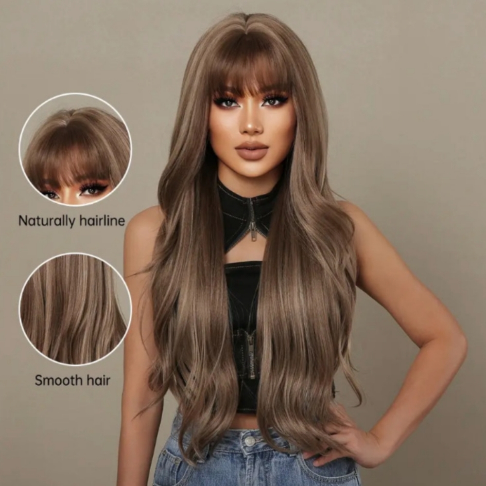 Brown mixed blonde wig